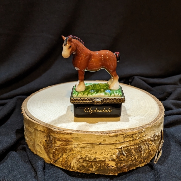 Other - Porcelain Hinged Trinket Box Clydesdale Horse.